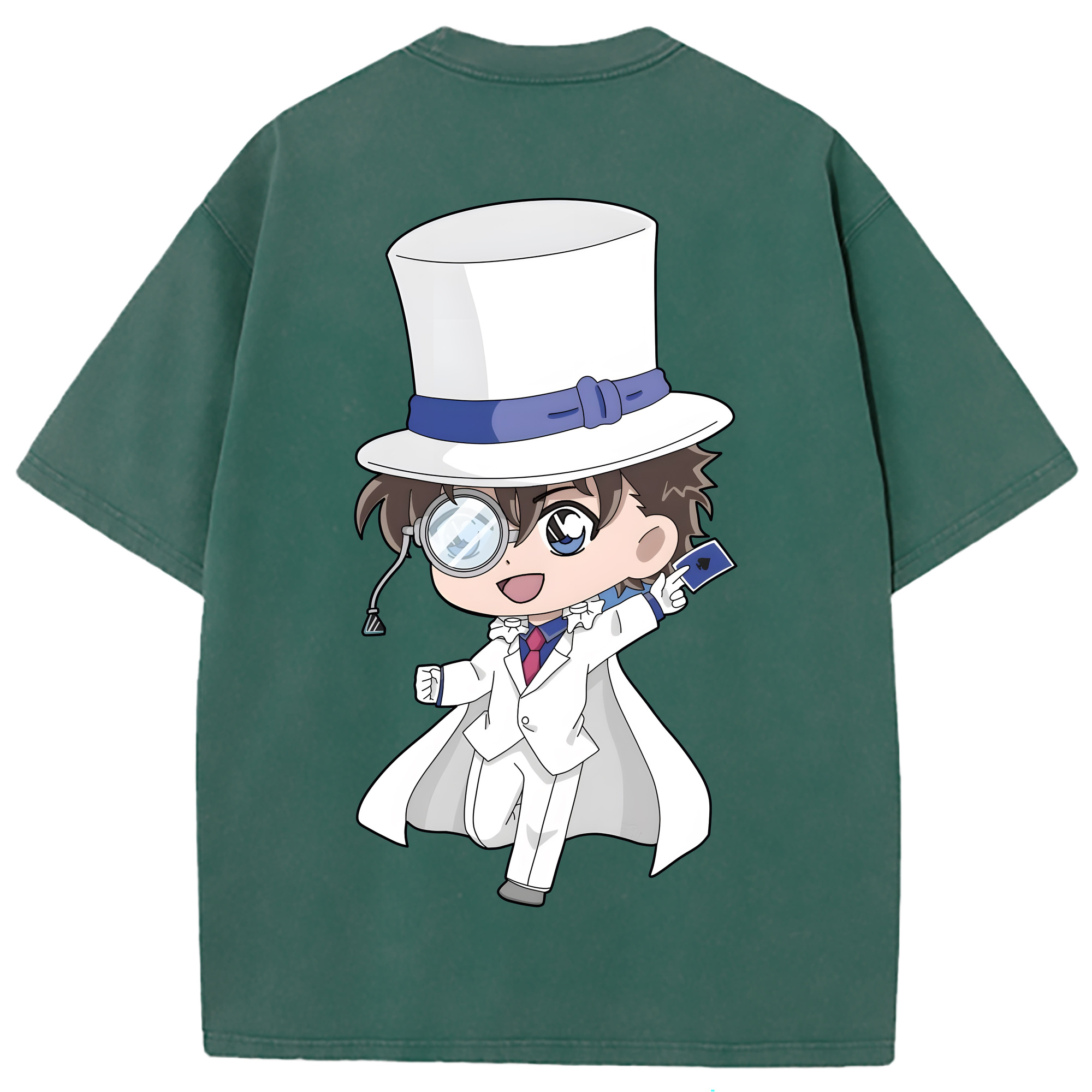 （画像用） 名探偵コナン くろば かいと Detective Conan Kuroba Kaito 綿100% ヴィンテージ風 半袖Tシャツ（背面プリント）
